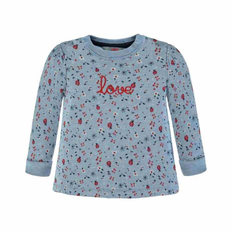 Bluzka dziewczęca z długim rękawem, niebieska, Kanz