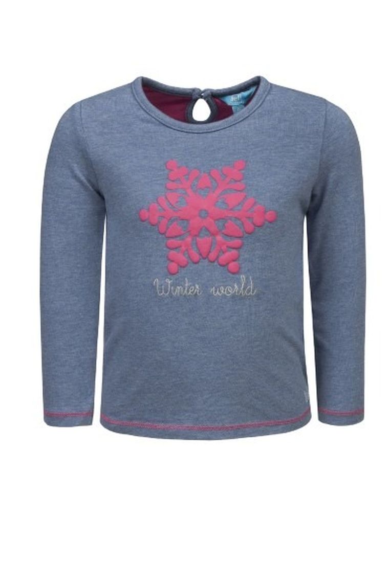 Bluzka dziewczęca z długim rękawem, niebieska, Lief