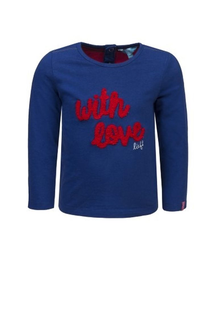 Bluzka dziewczęca z długim rękawem, niebieska, Lief