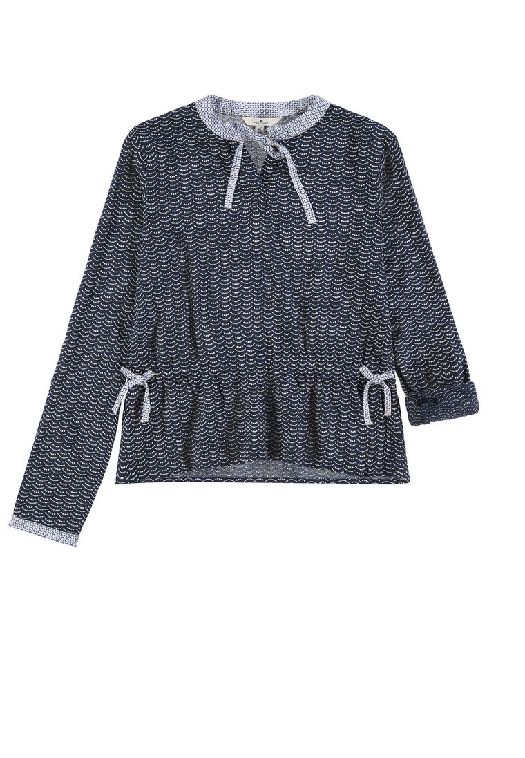 Bluzka dziewczęca z długim rękawem, niebieska, Tom Tailor
