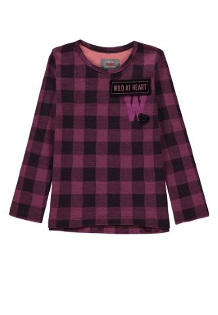 Bluzka dziewczęca z długim rękawem, różowa, Kanz