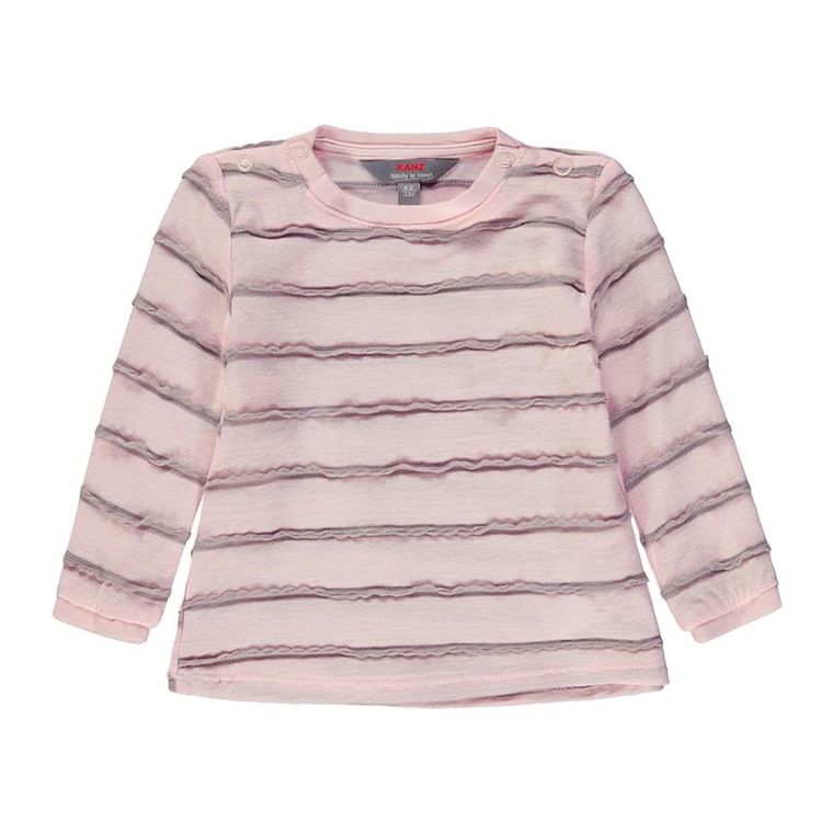 Bluzka dziewczęca z długim rękawem, różowa, Kanz