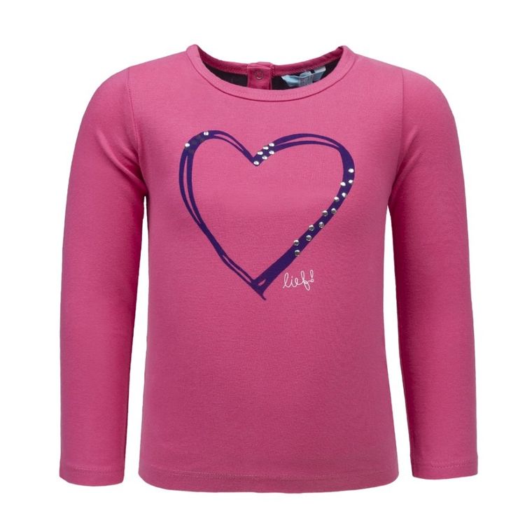 Bluzka dziewczęca z długim rękawem, różowa, Lief