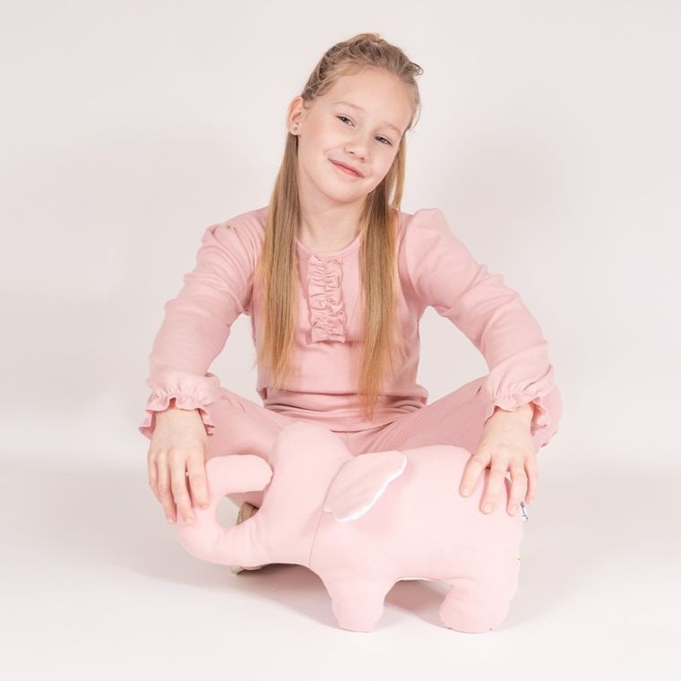 Bluzka dziewczęca z długim rękawem, różowa, Nicol