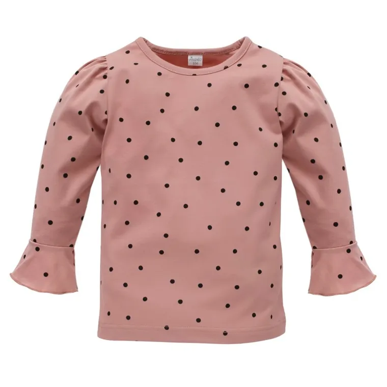 Bluzka dziewczęca z długim rękawem, różowa, Pinokio