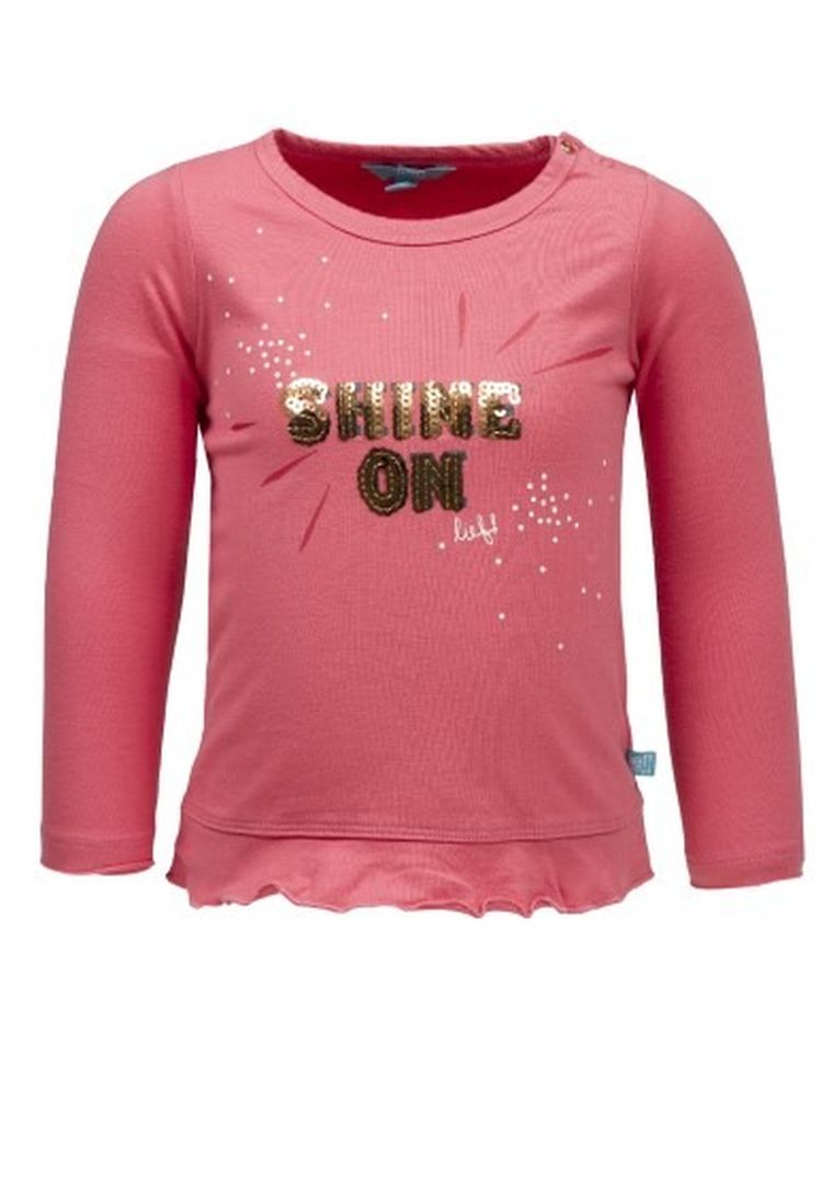 Bluzka dziewczęca z długim rękawem, różowa, Shine on, Lief