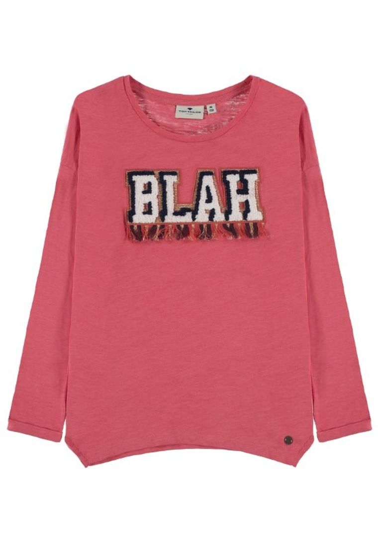 Bluzka dziewczęca z długim rękawem, różowa, Tom Tailor