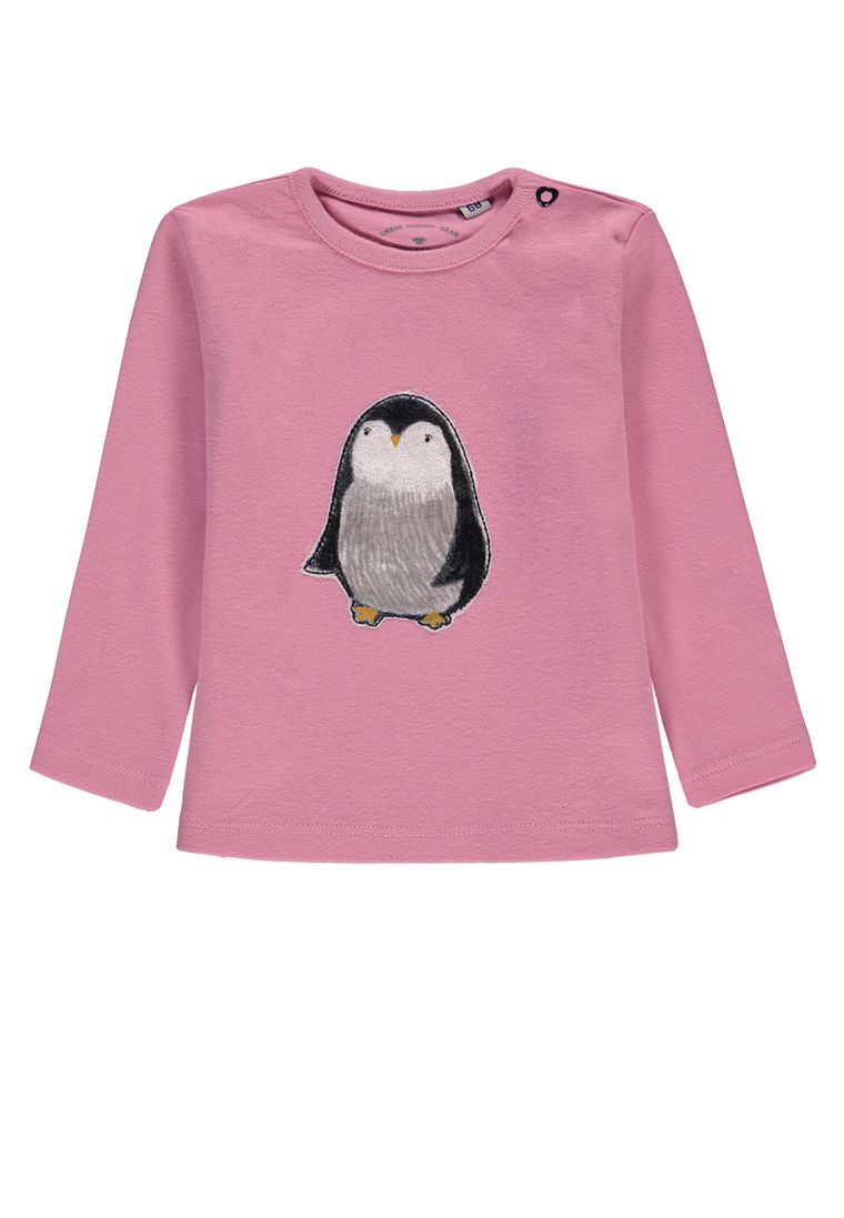 Bluzka dziewczęca z długim rękawem, różowa, Tom Tailor