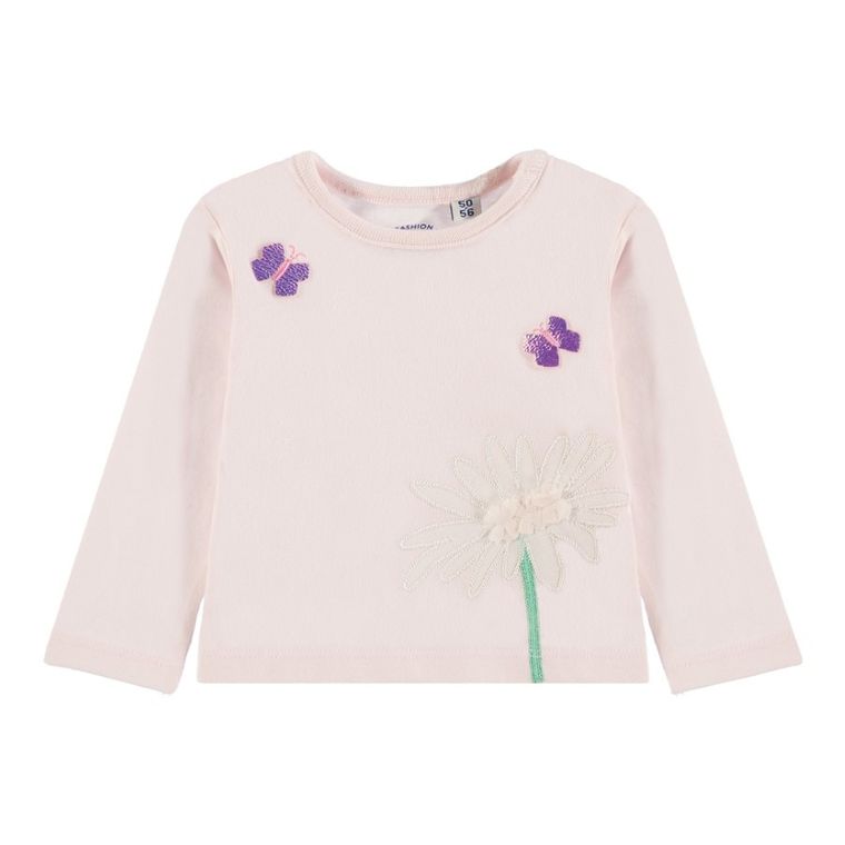 Bluzka dziewczęca z długim rękawem, różowa, Tom Tailor