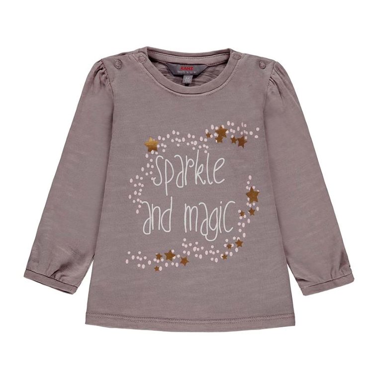 Bluzka dziewczęca z długim rękawem, szara, Kanz