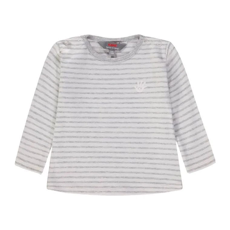 Bluzka dziewczęca z długim rękawem, szara, Kanz