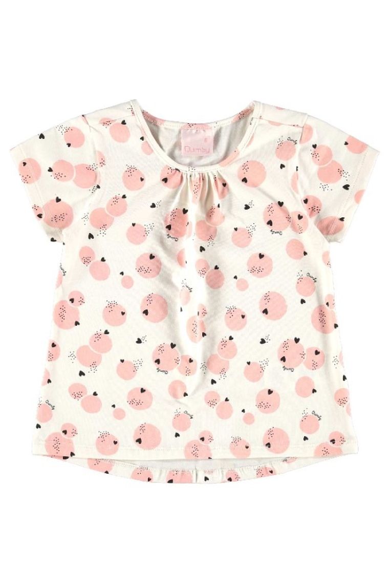 Bluzka dziewczęca z krókim rękawem, biała, Quimby