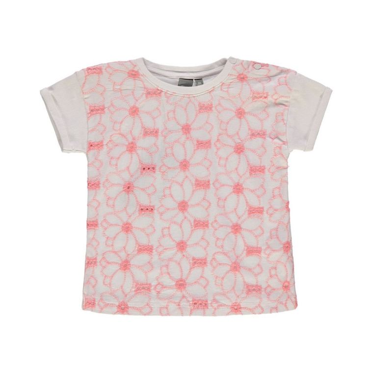 Bluzka dziewczęca z krótkim rękawem, biała, Kanz