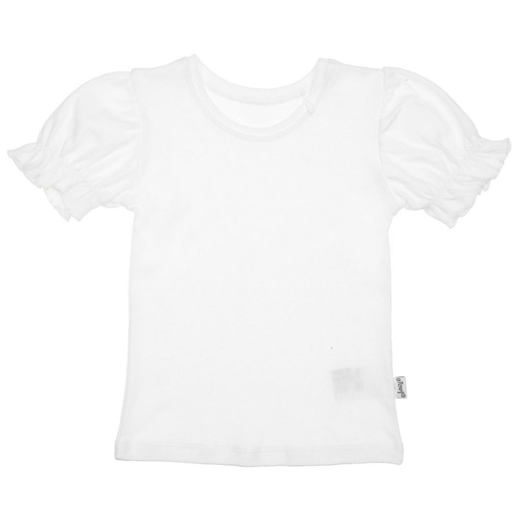 Bluzka dziewczęca z krótkim rękawem, biała, Nicol