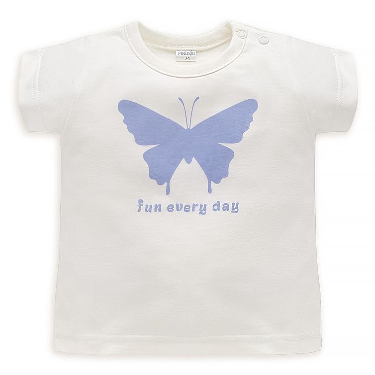 Bluzka dziewczęca z krótkim rękawem, ecru, Pinokio