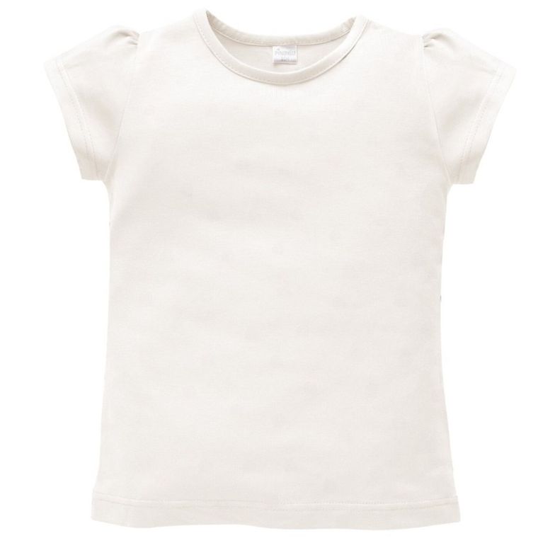 Bluzka dziewczęca z krótkim rękawem, ecru, Pinokio