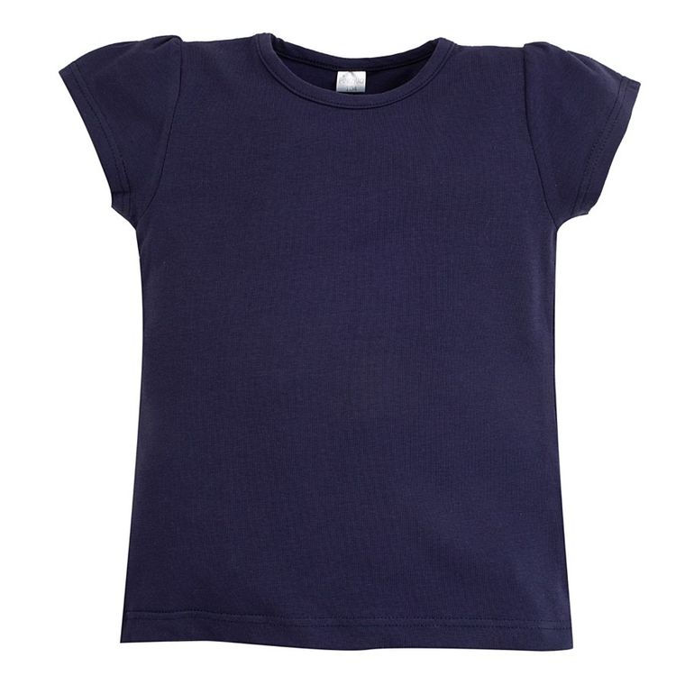 Bluzka dziewczęca z krótkim rękawem, granatowa, Pinokio