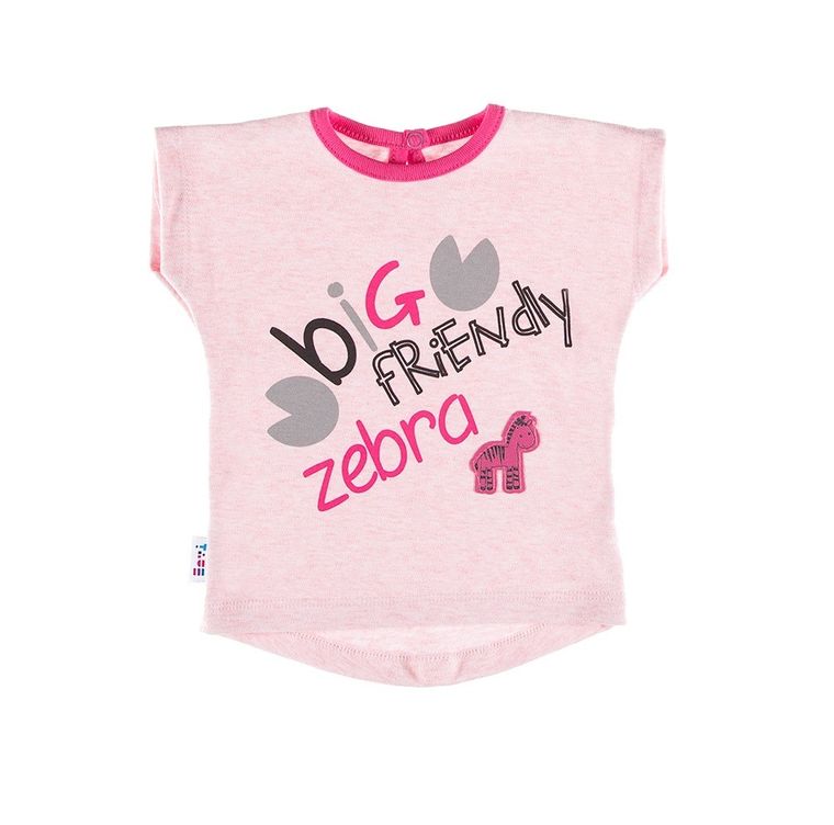 Bluzka dziewczęca z krótkim rękawem, różowa, Eevi