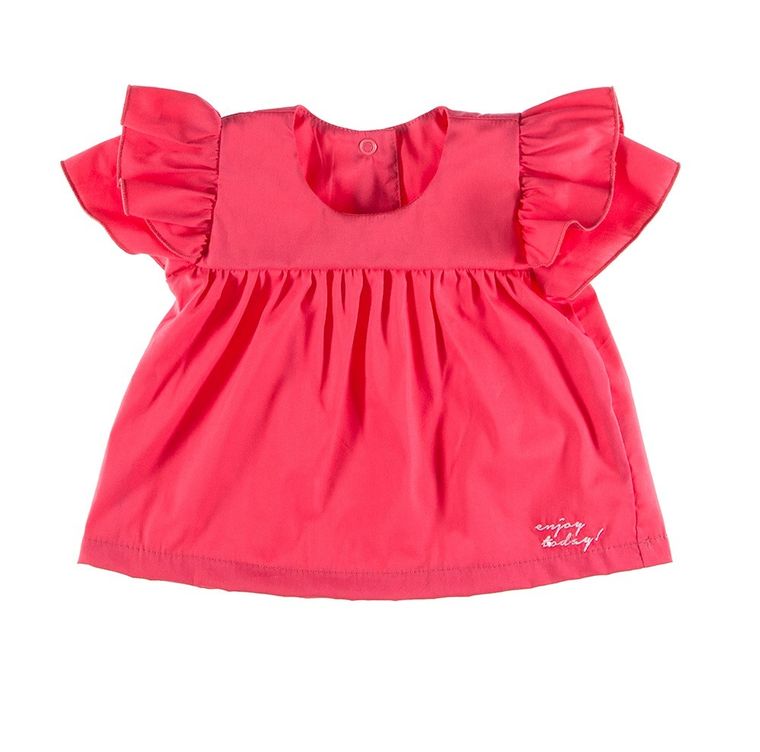 Bluzka dziewczęca z krótkim rękawem, różowa, Eevi