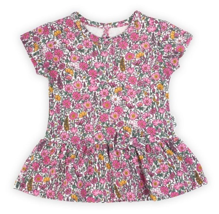 Bluzka dziewczęca z krótkim rękawem, różowa, Nicol