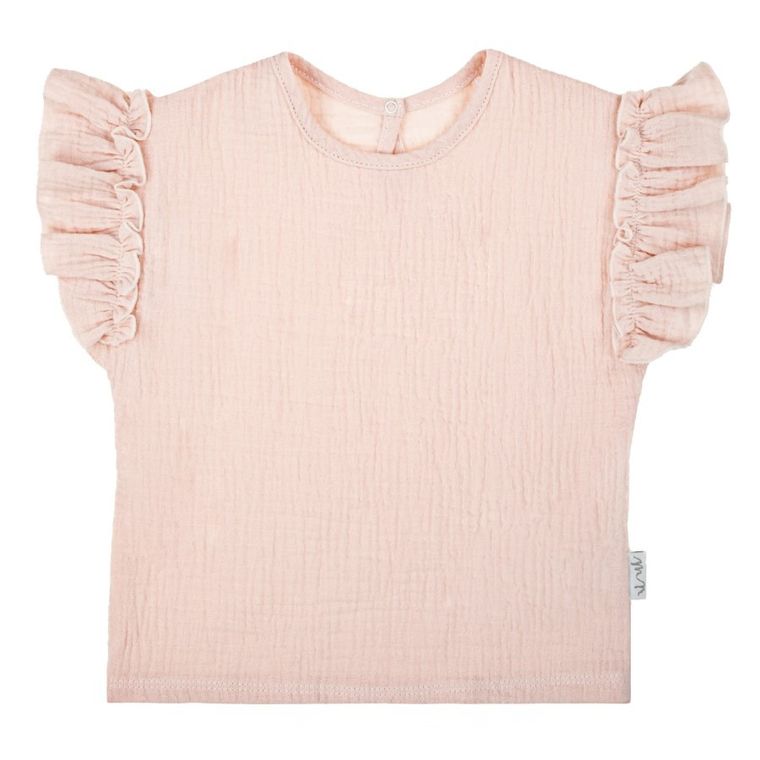 Bluzka dziewczęca z krótkim rękawem, różowa, Nicol