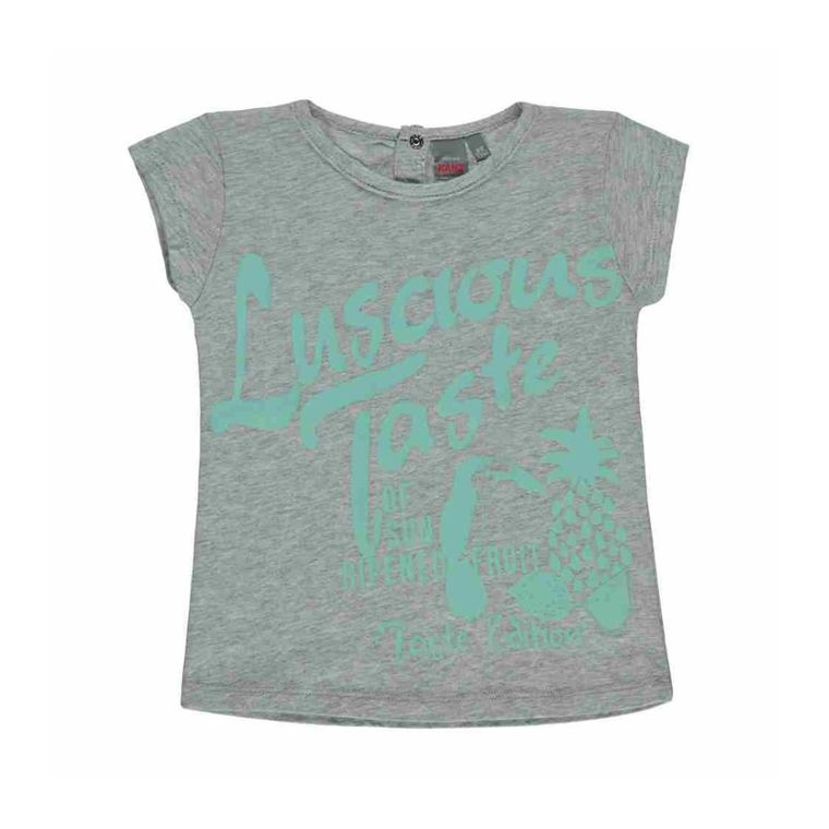 Bluzka dziewczęca z krótkim rękawem, szara, Kanz