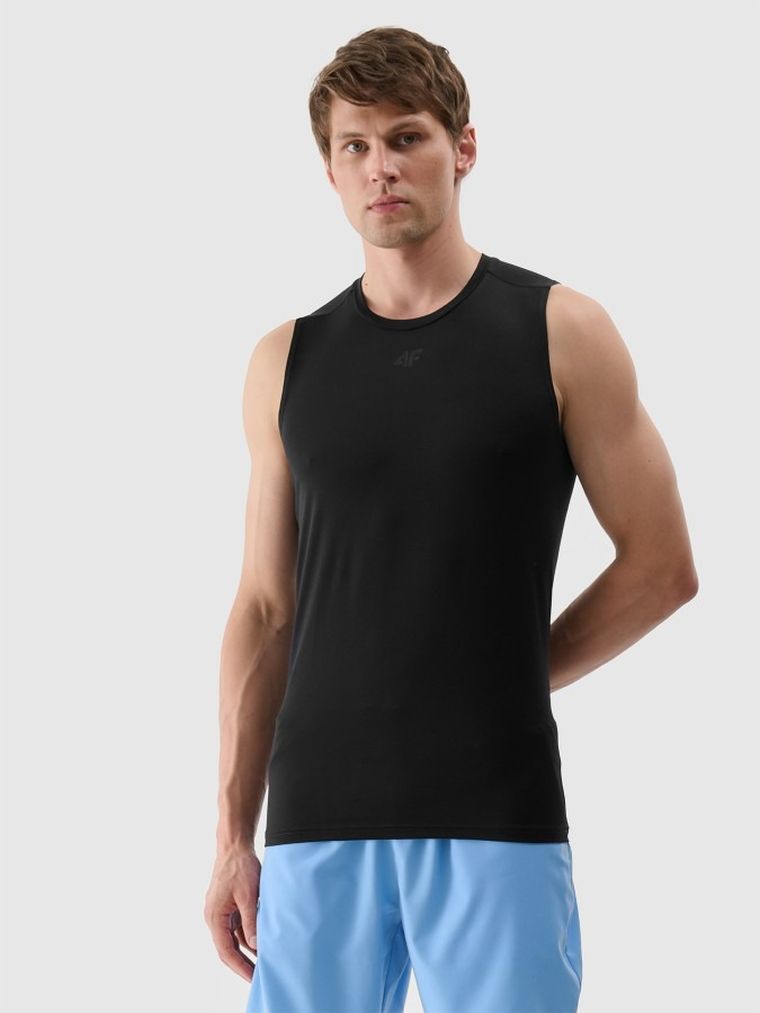 Bluzka męska bez rękawów, czarna, 4F