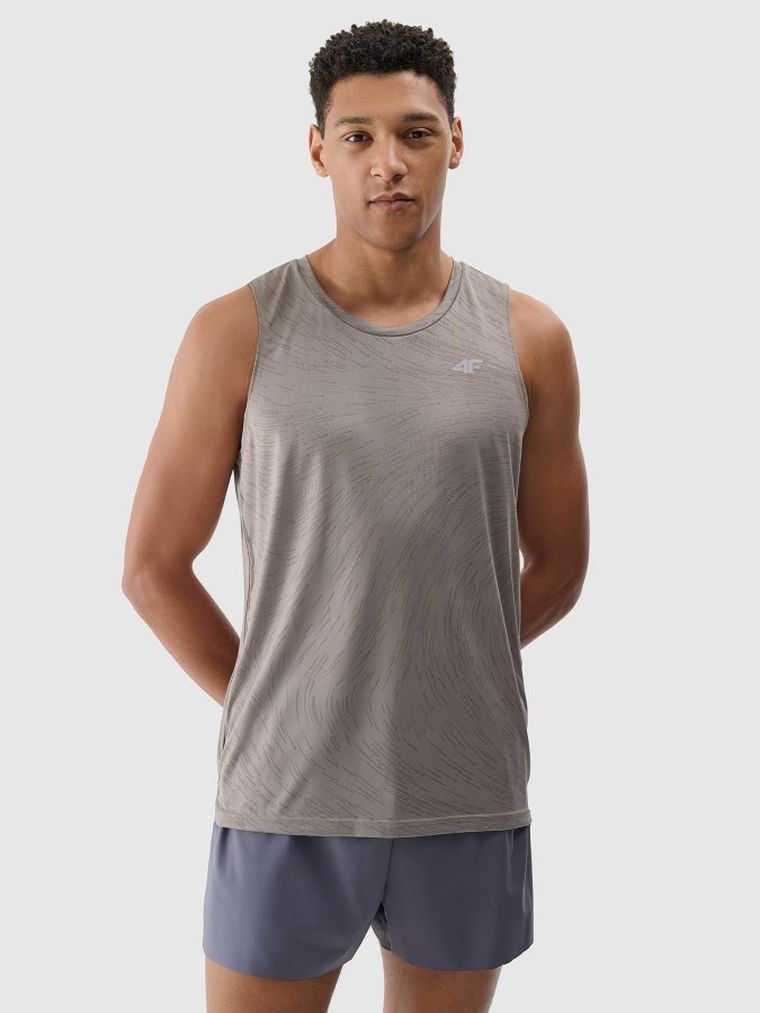 Bluzka męska bez rękawów, szara, 4F