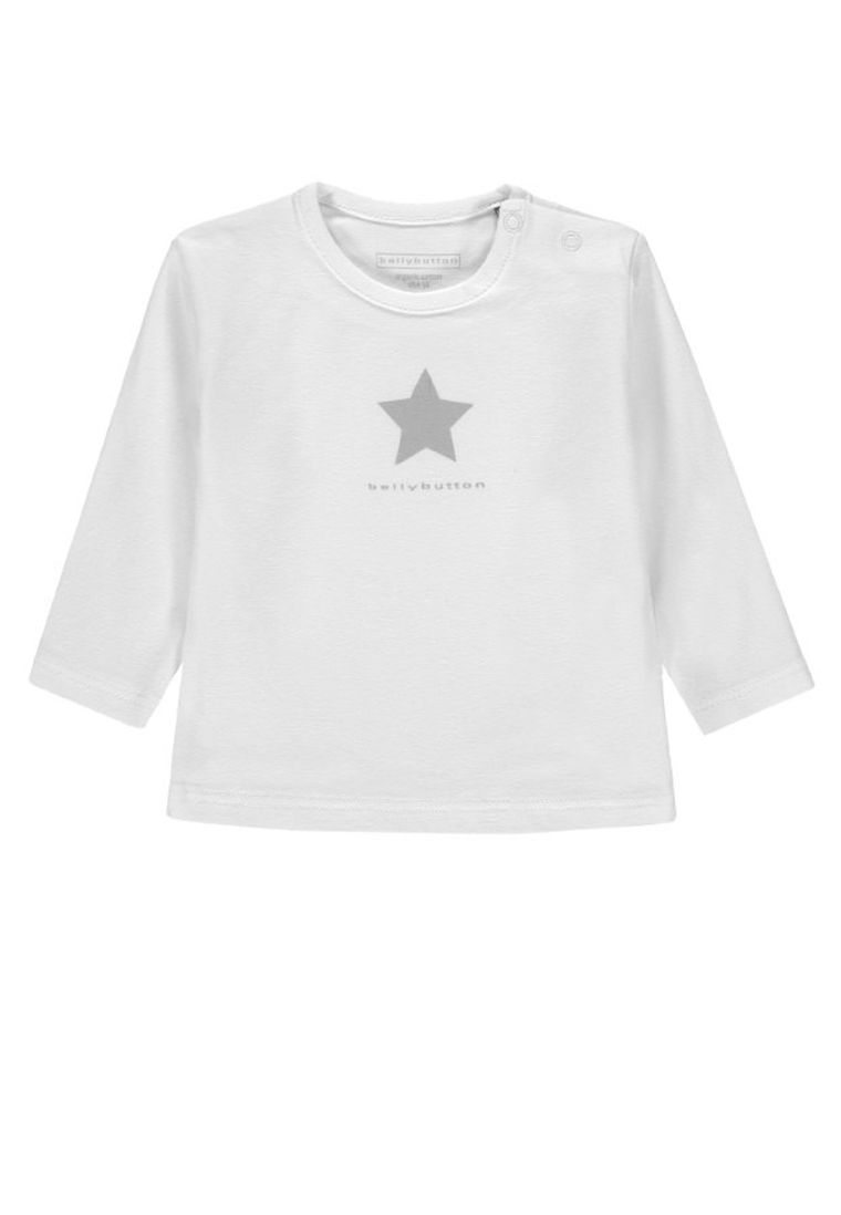 Bluzka niemowlęca z długim rękawem, bawełna organiczna, biała, Bellybutton