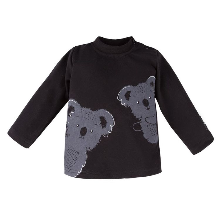 Bluzka niemowlęca z długim rękawem, czarna, Eevi