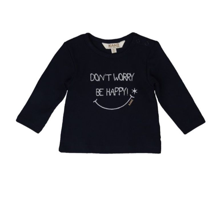 Bluzka niemowlęca z długim rękawem, granatowa, Kanz