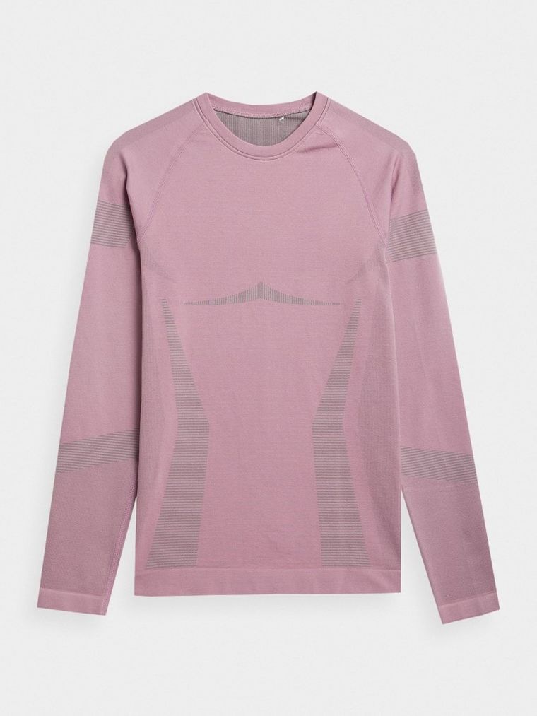 Bluzka termoaktywna damska z długim rękawem, różowa, 4F