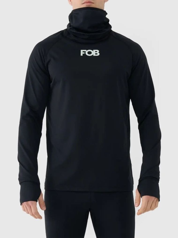 Bluzka termoaktywna męska z długim rękawem, czarna, 4F