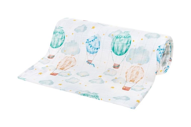 Bocioland, Balony, pieluszka bambusowa, 75-75 cm