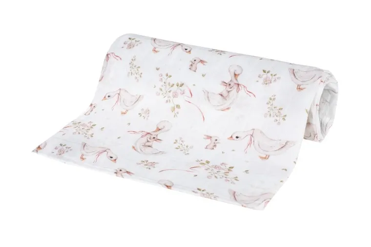 Bocioland, Gąski, pieluszka bambusowa, 110-110 cm