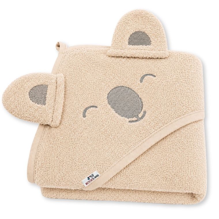 Bocioland, Koala, bawełniane okrycie kąpielowe, ręcznik z kapturkiem, 95-95 cm
