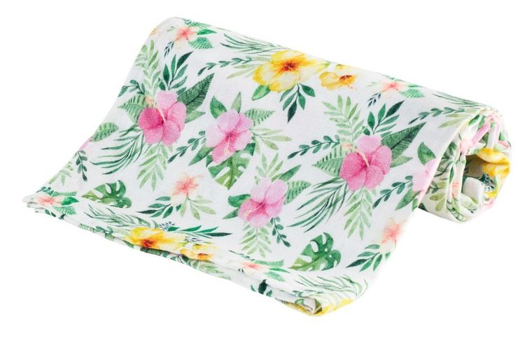 Bocioland, Kwiaty, pieluszka bambusowa, 75-75 cm