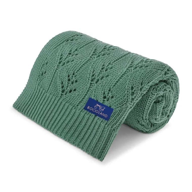 Bocioland, Milano, kocyk bambusowy, butelkowa zieleń, 80-100 cm