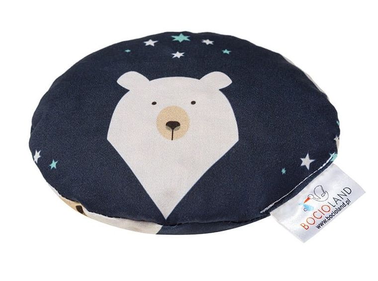 Bocioland, Miś Polarny, termofor z pestkami wiśni, szary, 180g