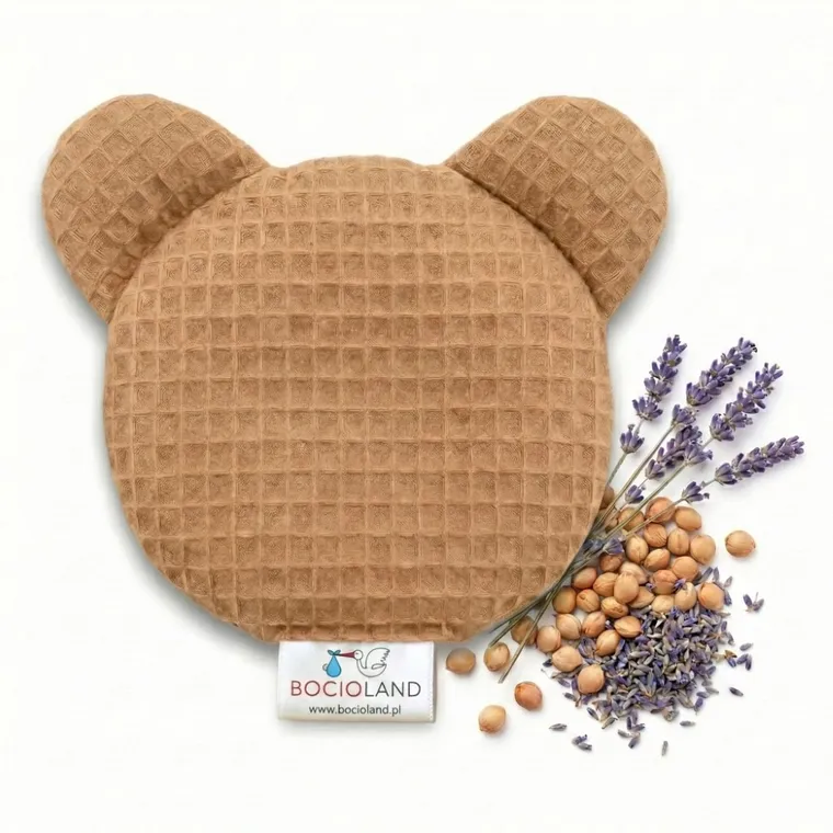 Bocioland, Miś, termofor z pestek wiśni z lawendą, wafel, brązowy