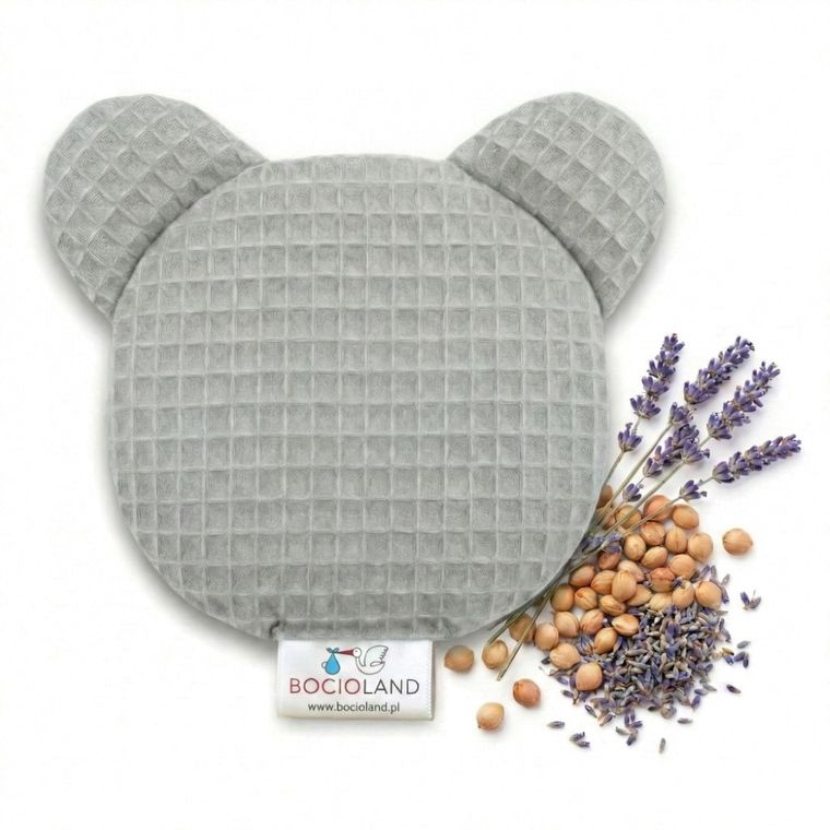Bocioland, Miś, termofor z pestek wiśni z lawendą, wafel, szary