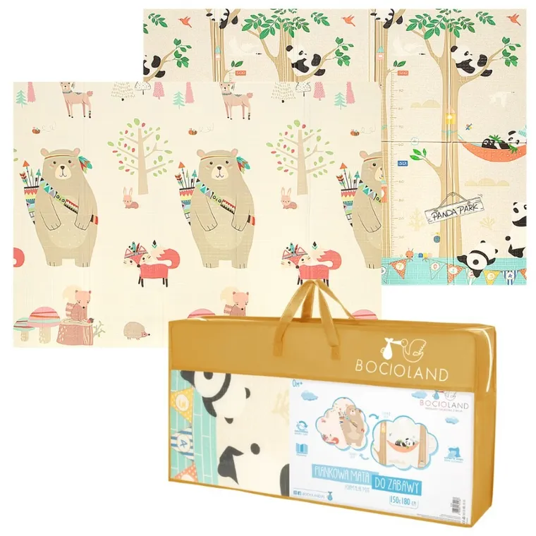 Bocioland, Panda, składana mata piankowa, 150-180 cm