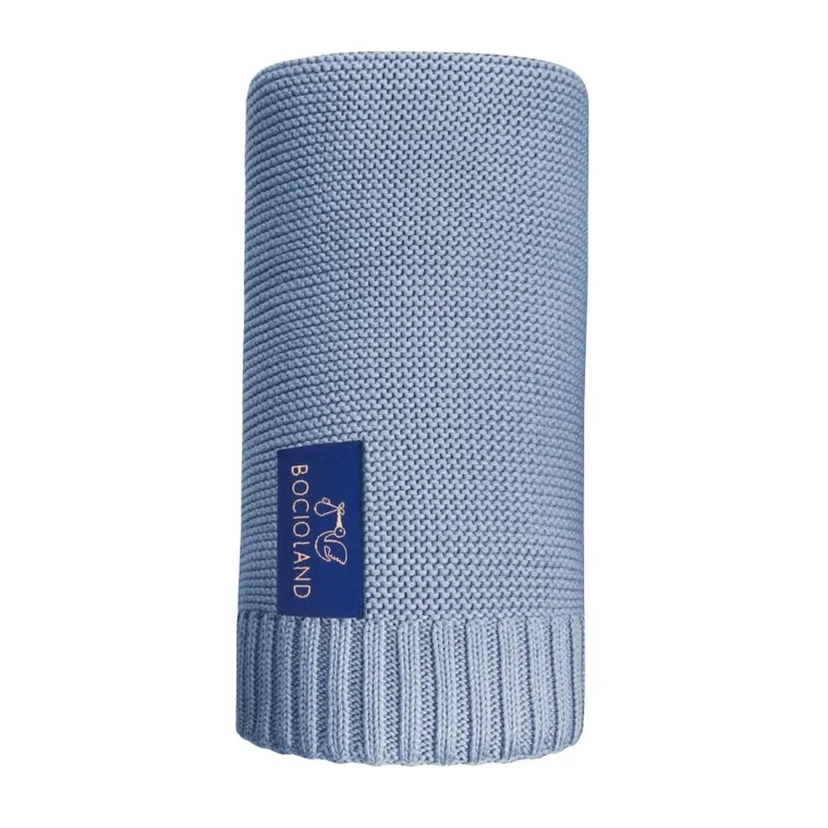 Bocioland, Paris, kocyk bambusowy, Baby Blue, 80-100 cm