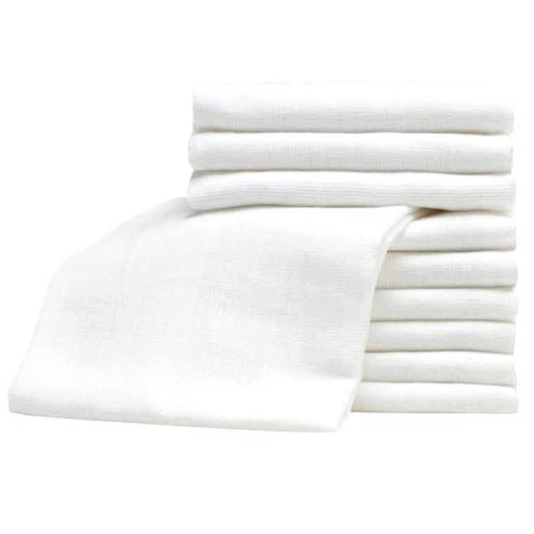 Bocioland, pieluszki tetrowe, białe, 40-80 cm, 10 szt.