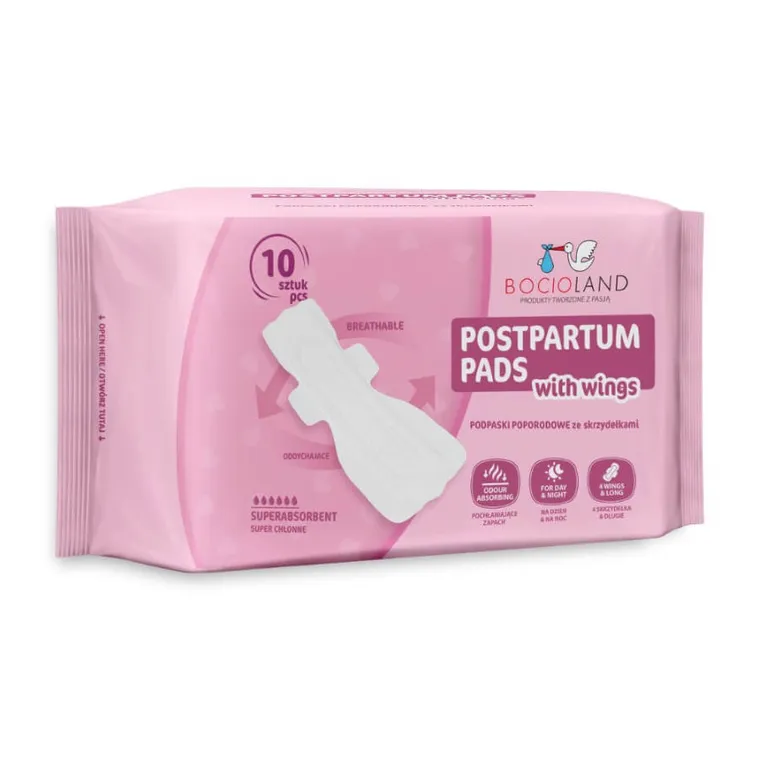 Bocioland, podkłady poporodowe, wysokochłonne, podpaski na dzień i na noc, 10 szt.