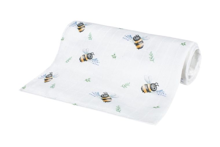 Bocioland, Pszczółki, pieluszka bambusowa, 110-110 cm