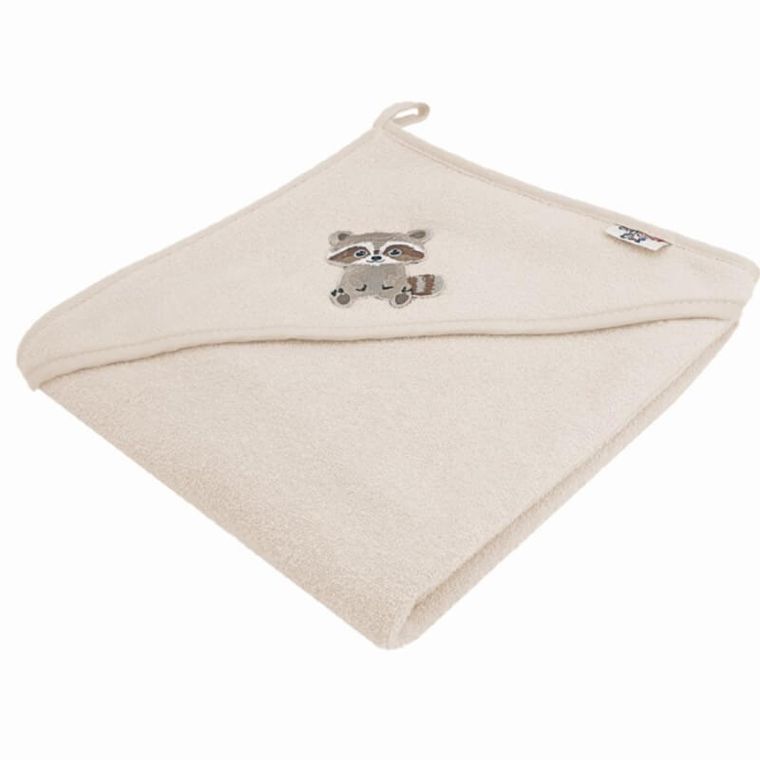 Bocioland, Szop, bawełniane okrycie kąpielowe, ręcznik z kapturkiem, 100-100 cm