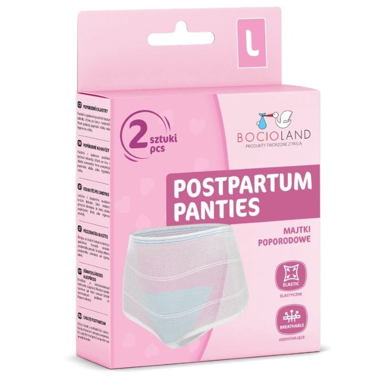 Bocioland, wielorazowe majtki poporodowe, rozmiar L, 2 szt.
