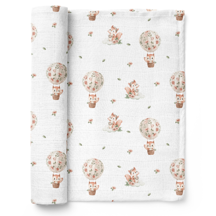 Bocioland, Wiewiórki, pieluszka bambusowa, 110-110 cm