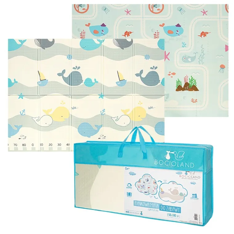 Bocioland, Wodne miasto, składana mata piankowa, szara, 150-180 cm